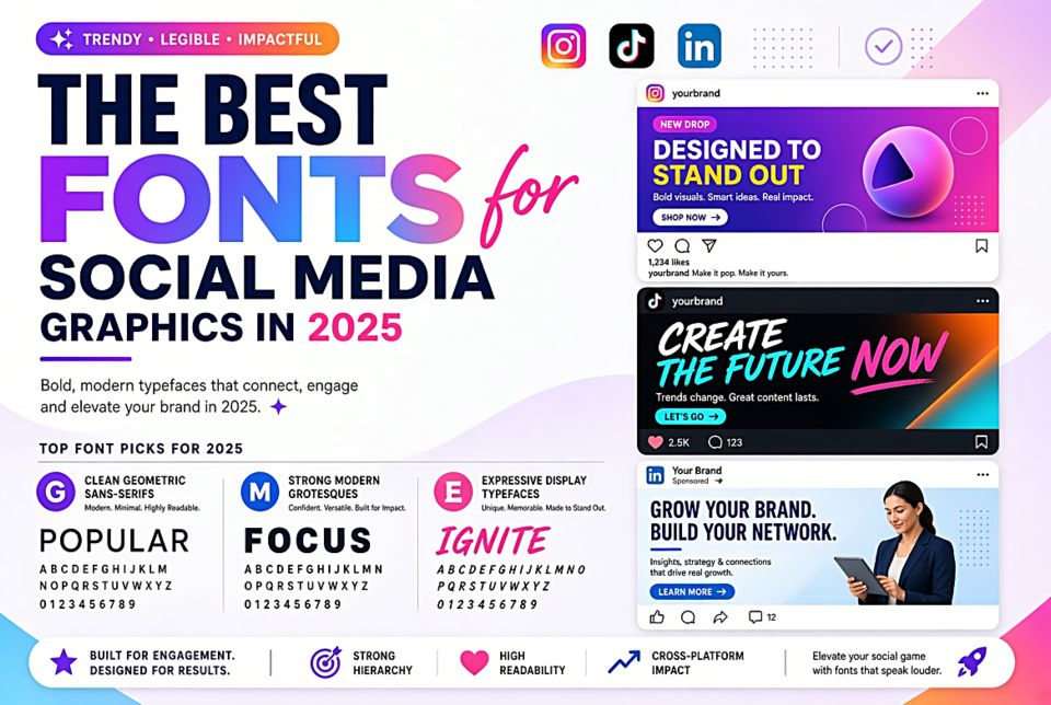 The Best Fonts for Social Media Graphics in 2025