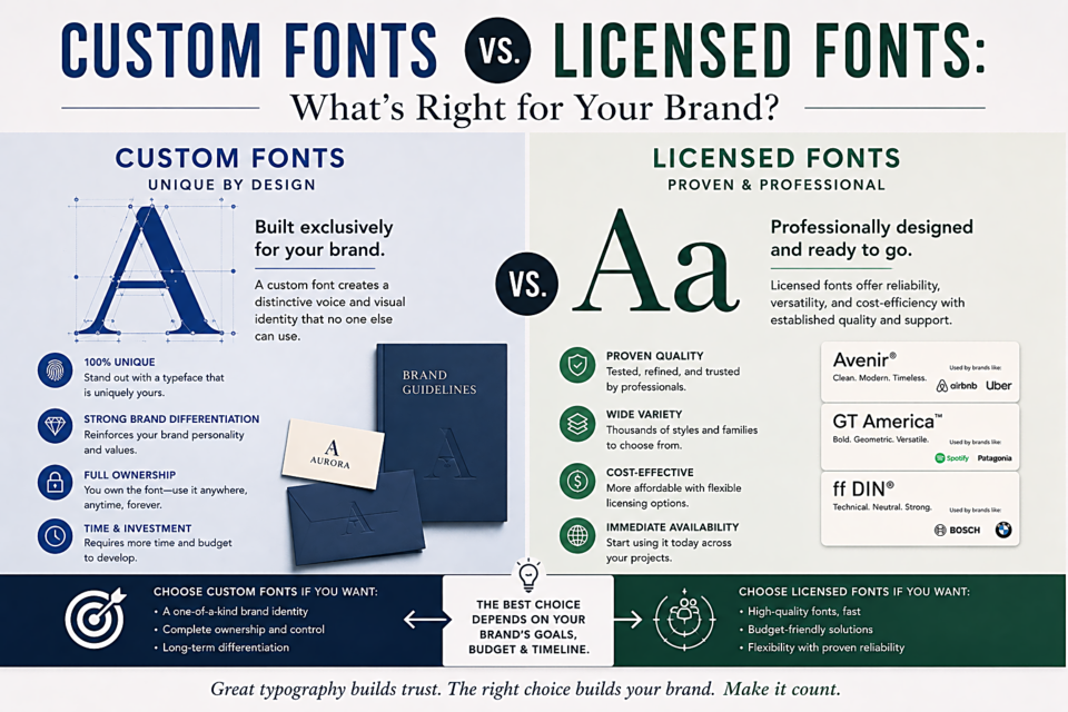 Custom Fonts vs. Licensed Fonts: What's Right for Your Brand?
