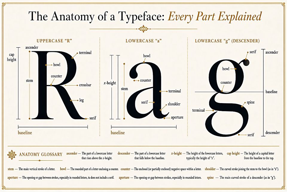 The Anatomy of a Typeface: Every Part Explained