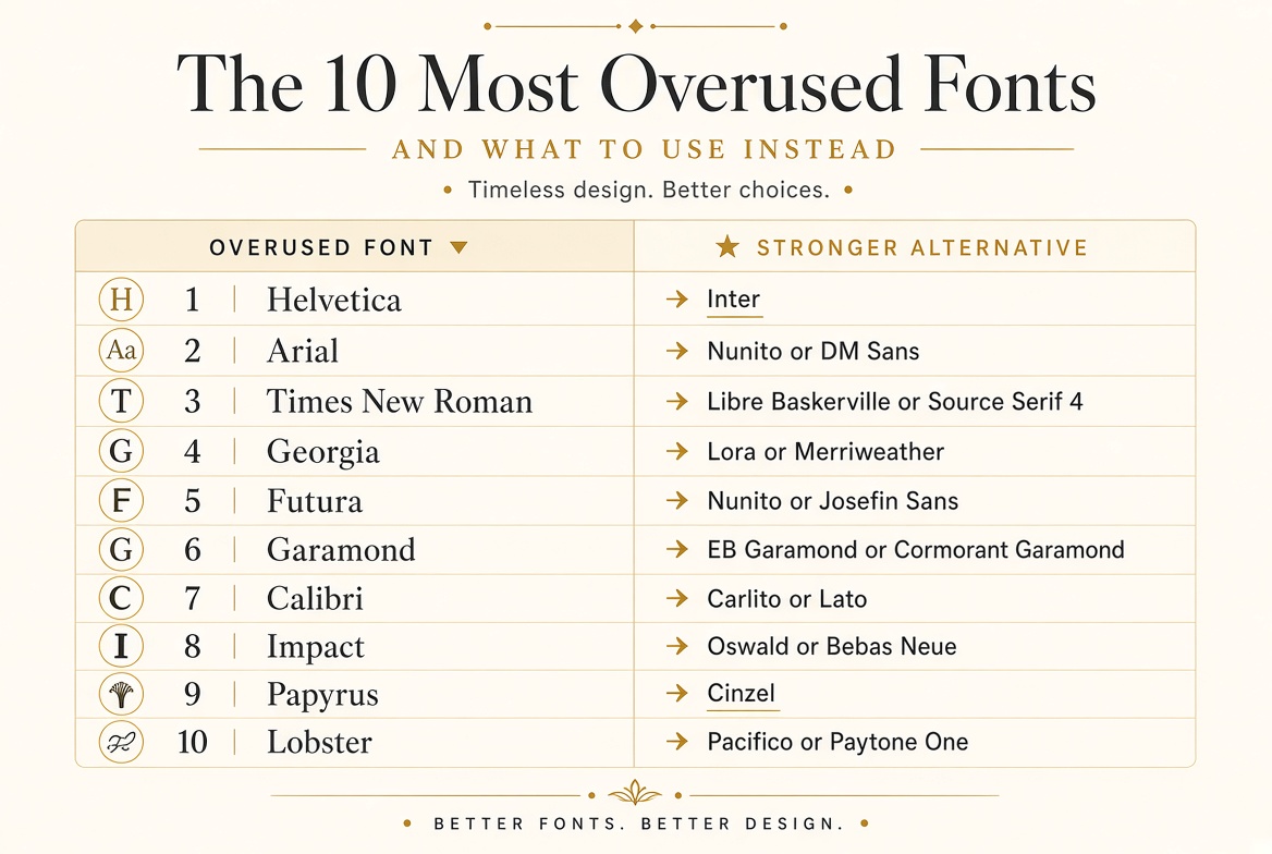 The 10 Most Overused Fonts (And What to Use Instead)
