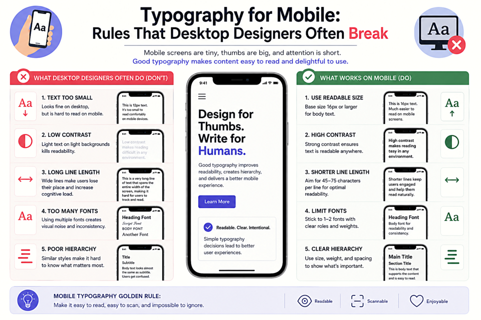 Typography for Mobile: Rules That Desktop Designers Often Break