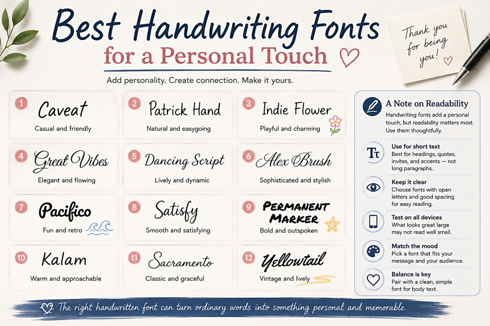 Best Handwriting Fonts for a Personal Touch