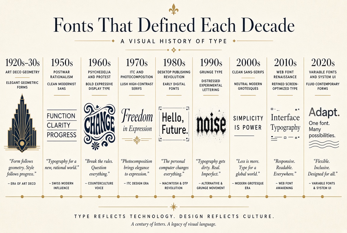 Fonts That Defined Each Decade: A Visual History of Type