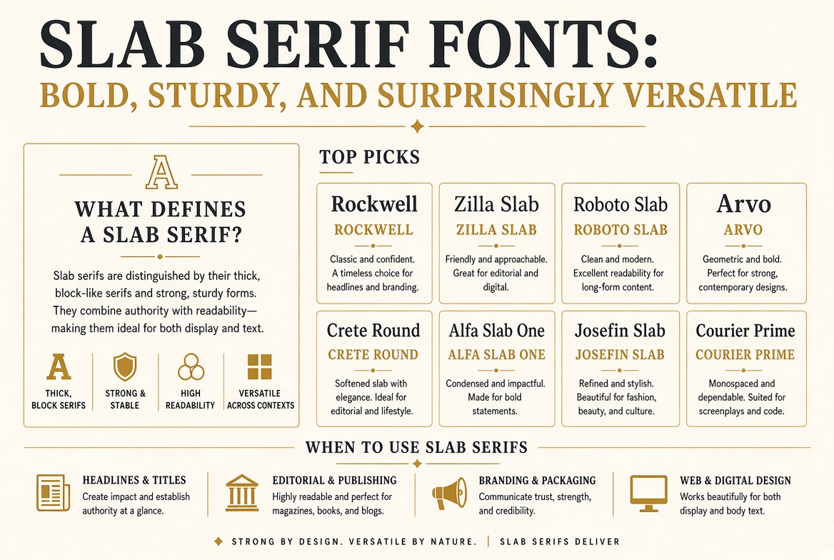 Slab Serif Fonts: Bold, Sturdy, and Surprisingly Versatile
