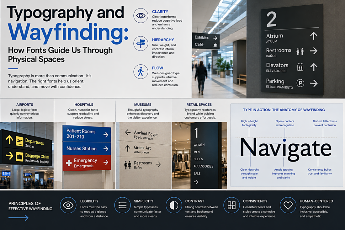 Typography and Wayfinding: How Fonts Guide Us Through Physical Spaces