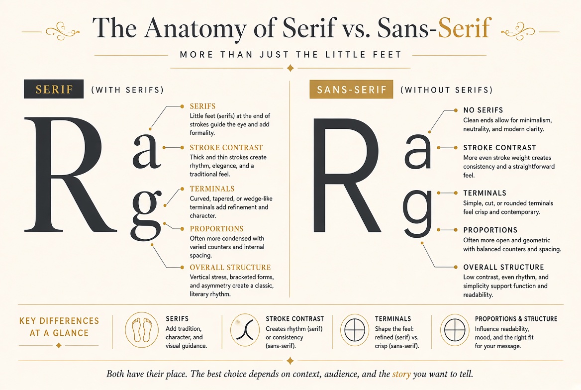 The Anatomy of Serif vs. Sans-Serif: More Than Just "The Little Feet"